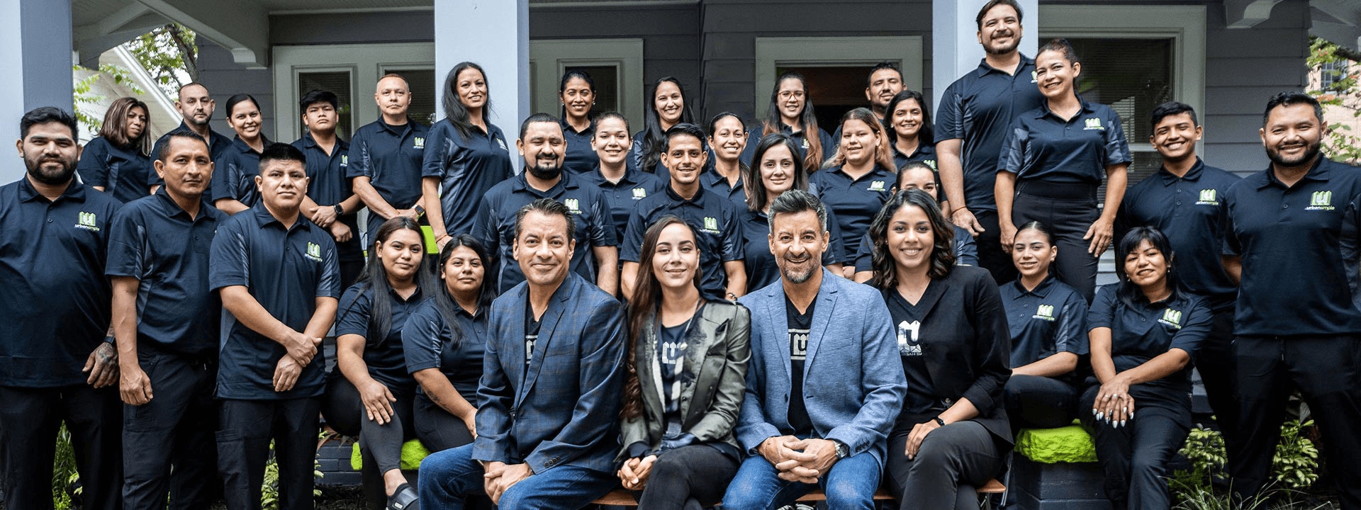 Urban Simple team in front of headquarters